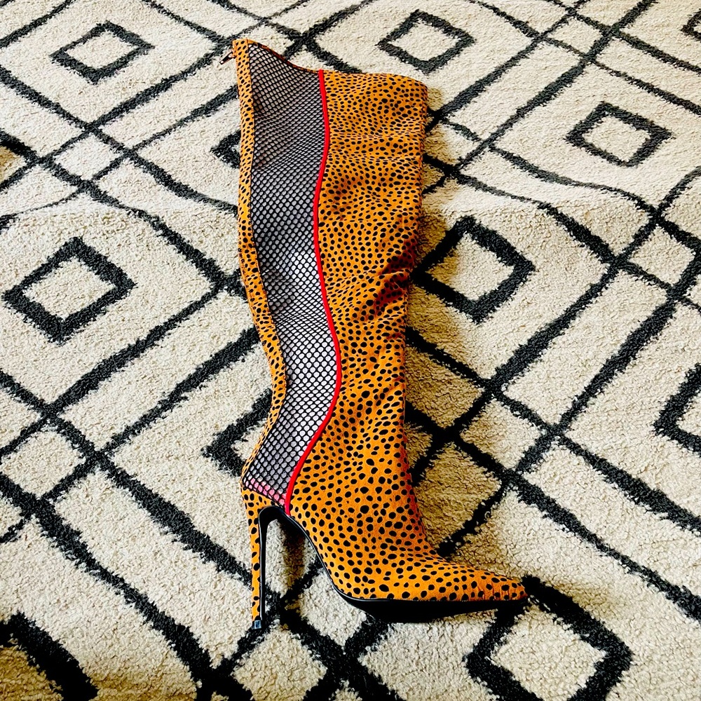 Mesh Cut Out Stiletto Boot